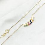 Load image into Gallery viewer, NT405721. 14K Solid Gold Diamond and Multi Sapphire Bar Necklace
