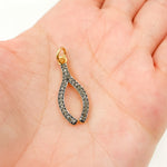 Load image into Gallery viewer, DC458. Diamond Sterling Silver Wishbone Charm