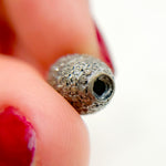 Load image into Gallery viewer, DC1016. Diamond & Sterling Silver Oval Bead