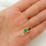 Load image into Gallery viewer, CN96320. 14K Solid Gold Diamond and Gemstone Arrows Necklace
