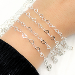 Load image into Gallery viewer, Sterling Silver Flat Heart Link