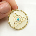 Load image into Gallery viewer, Shop Now Sterling Silver Round Celtic Trinity Knot Enamel Pendant with Gemstones