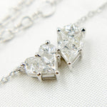 Load image into Gallery viewer, NFK71525. 14K Solid Gold Diamond Heart and Drop Necklace