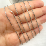 Load image into Gallery viewer, Silver Dapped Bar Chain