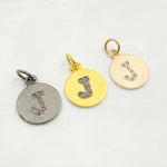 Load image into Gallery viewer, DC069. Diamond Sterling Silver Letter "J" Round Charm