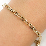 Load image into Gallery viewer, 568/A072/G Bracelet. 14K Yellow Gold Hollow Smooth and Flat Paperclip Bracelet