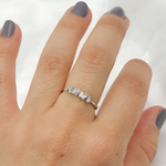 Load image into Gallery viewer, 14k Solid Gold Baguette Diamond Bars Ring.