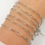 Load image into Gallery viewer, Sterling Silver Smooth Paperclip Chain