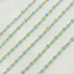 Load image into Gallery viewer, Enamel Sterling Silver Turquoise Enamel Chains