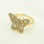 Load image into Gallery viewer, 14K Solid Gold Butterfly Diamond Ring.