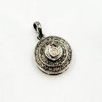 Load image into Gallery viewer, DC383. Diamond Sterling Silver Round Charm with Polki Diamond