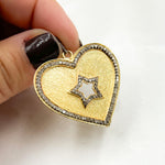 Load image into Gallery viewer, Diamond Sterling Silver Heart and Star Pendant