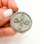 Load image into Gallery viewer, DP569. Diamond & Sterling Silver Round Pendant