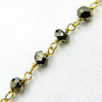 Load image into Gallery viewer, Pyrite Gold Plated 925 Sterling Silver Wire Chain. PYR70