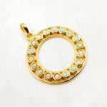 Load image into Gallery viewer, DSP040. Sterling Silver Round Pendant with Gemstone