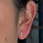Load image into Gallery viewer, 14k Solid Gold Diamond Stars Stud Earrings. ER415221Y
