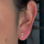 Load image into Gallery viewer, ER415221Y. 14k Solid Gold Diamond Stars Stud Earrings