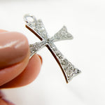 Load image into Gallery viewer, DC317. Diamond Sterling Silver Cross Pendant