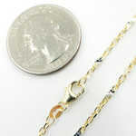 Load image into Gallery viewer, 14K Solid Gold Cable with Diamond Cut Bar Chain