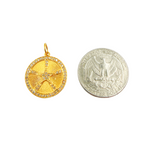 Load image into Gallery viewer, 14K Solid Gold Diamonds Star Circle Charm. GDP160