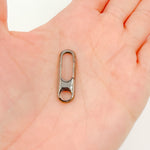 Load image into Gallery viewer, Buy Black Rhodium Shiny Sterling Silver Oval Clasp