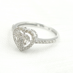 Load image into Gallery viewer, 14K Solid Gold Diamond Heart Ring.