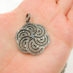 Load image into Gallery viewer, DP255. Diamond Sterling Silver Flower Pendant with Gemstone