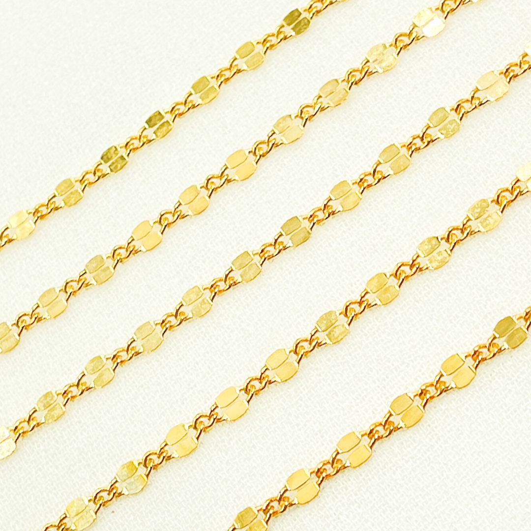 V185GF. 14k Gold Filled Flat Marina Link Chain