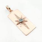 Load image into Gallery viewer, Silver Rectangle Star Pendant with Gemstone