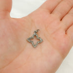 Load image into Gallery viewer, Diamond Sterling Silver Flower Pendant