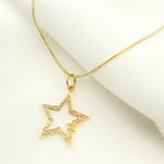 Load image into Gallery viewer, 14K Solid Gold Diamonds Star Charm. GDP182