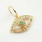 Load image into Gallery viewer, Solid Gold Eye Charm with Gemstone