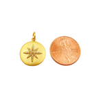 Load image into Gallery viewer, 14K Solid Gold Diamond Circle Charm. GDP265
