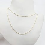 Load image into Gallery viewer, 14K Yellow Solid Gold Flat Bar and Singapore Link Necklace