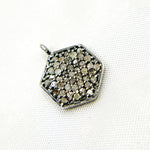 Load image into Gallery viewer, DC415. Diamond Sterling Silver Hexagon Charm