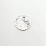 Load image into Gallery viewer, Buy White Sterling Silver Brushed Round Flat Disc Charm with a Single Hole