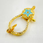 Load image into Gallery viewer, Shop Now Diamond Sterling Silver Pear Shape Star Enamel Trigger Clasp