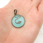 Load image into Gallery viewer, Buy Diamond Sterling Silver Round Snake Enamel Pendant