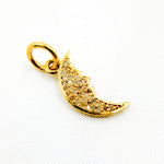 Load image into Gallery viewer, Diamond Sterling Silver Moon Charm
