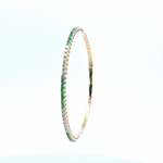 Load image into Gallery viewer, BNH68545. 14K Solid Yellow Gold Diamond and Gemstone Bangle