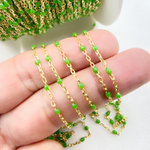 Load image into Gallery viewer, Gold Plated Sterling Silver Enamel Lemon Green Color Chain