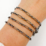 Load image into Gallery viewer, Sterling Silver Twisted Oval and 3-Round Links Chain
