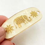 Load image into Gallery viewer, Shop Diamond Sterling Silver Oval Enamel Connector