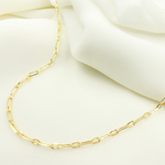 Load image into Gallery viewer, 14K Solid Gold Paperclip Diamond Cut Chain