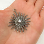 Load image into Gallery viewer, DP065. Diamond Sterling Silver Sun Pendant with Gemstone