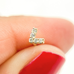Load image into Gallery viewer, 14k Solid Yellow Gold Diamond Triangle Studs. ER413639Y
