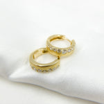 Load image into Gallery viewer, HP401864. 14K Solid Yellow Matte Gold Diamond Hoop Earring