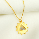 Load image into Gallery viewer, 14K Solid Gold Charm. Circle Pendant with Diamonds. GDP248