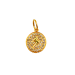 Load image into Gallery viewer, 14K Solid Gold Circle Pendant with Diamonds. GDP323