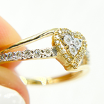 Load image into Gallery viewer, 14K Solid Gold Diamond Heart Ring.